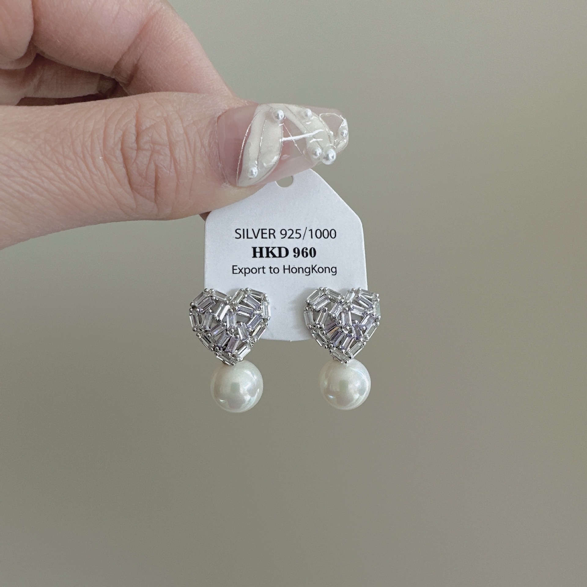 Heart and Pearl Earrings for Women