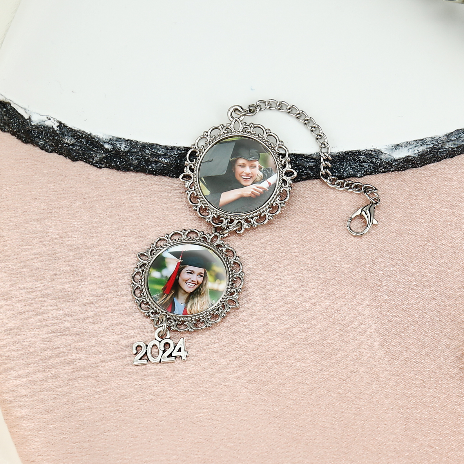 2024 Graduation Gifts - Personalised 2 Photo Pendant Graduation Gift for Him/Her