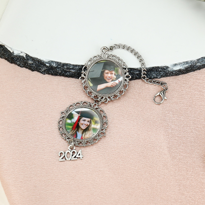 2024 Graduation Gifts - Personalised 2 Photo Pendant Graduation Gift for Him/Her