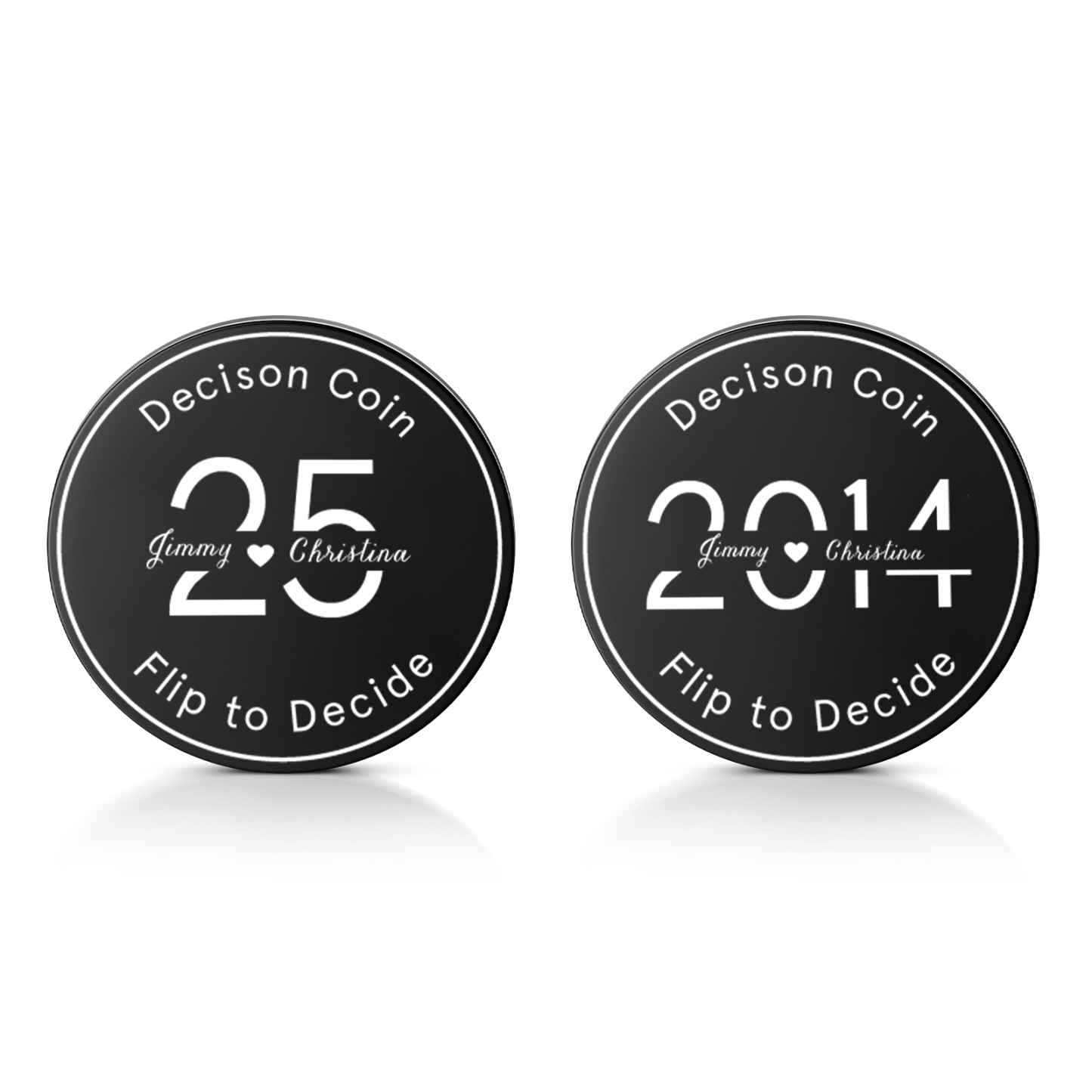 2 PCS Personalized Name Stainless Steel Anniversary Coin Custom Text And Year Special Gift