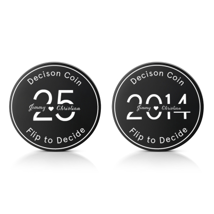 2 PCS Personalized Name Stainless Steel Anniversary Coin Custom Text And Year Special Gift