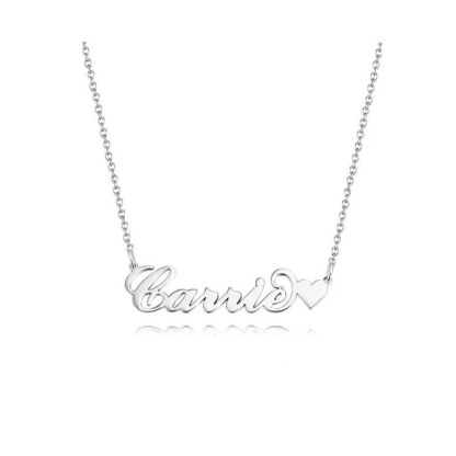 Personalised Heart Necklace Custom 1 Name Necklace Gift For Her