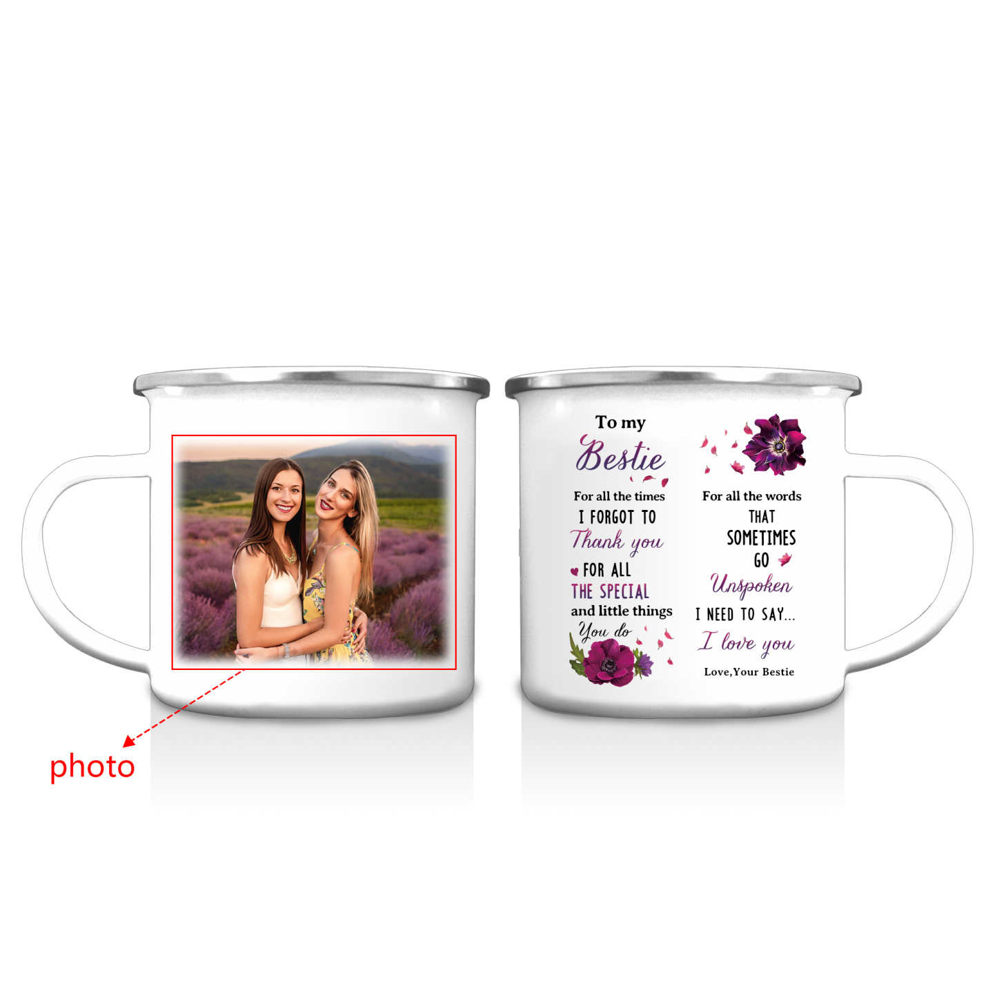 Personalised Photo Mug-Custom Set With Gift Box To My Bestie Birthday Gift Ceramic Coffee Mug for Bestie