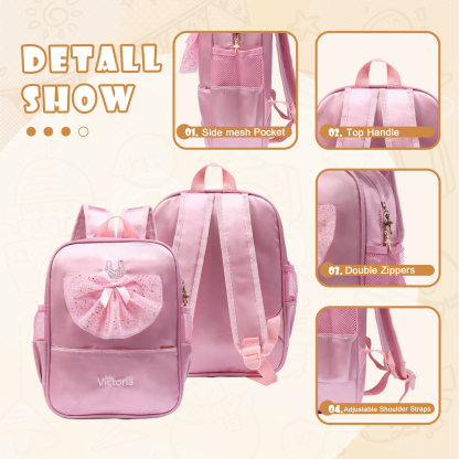 Personalised Name Band Princess Dress Accessories Satin Children Backpack Back To School Gift
