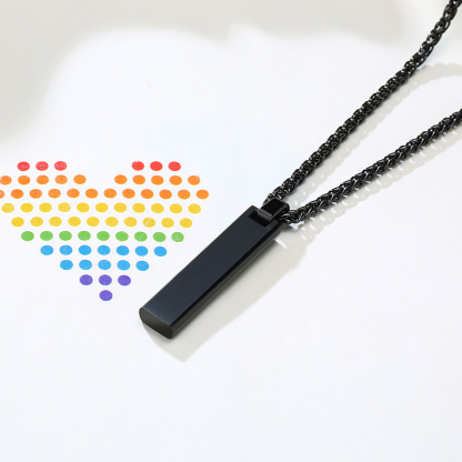 Rainbow Bar Necklace Cuban Chain LGBT Pride Gifts
