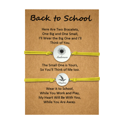 Jessemade UK 2 PCS Customized 2 Names Dandelion Pattern Elastic Stainless Steel Bracelet Back-To-School Gift For Daughter 19.99 n2