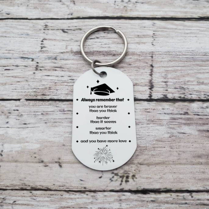 Personalised Name Military Keyring With Inspirational Text Graduation Gift For Her/Him