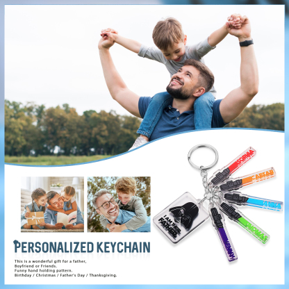 5 Names - Personalised Name Acrylic Star Wars Keyring - I Am Their Father - Gift for Dad