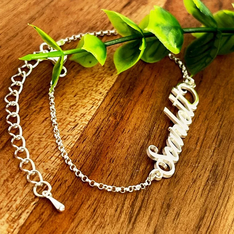 Adjustable Personalised Name Ankle Bracelet Custom 1 Name Anklet Gifts for Her