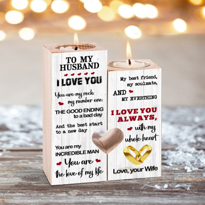 To My Husband Couple Candle Holder "You are my incredible man" Candlesticks