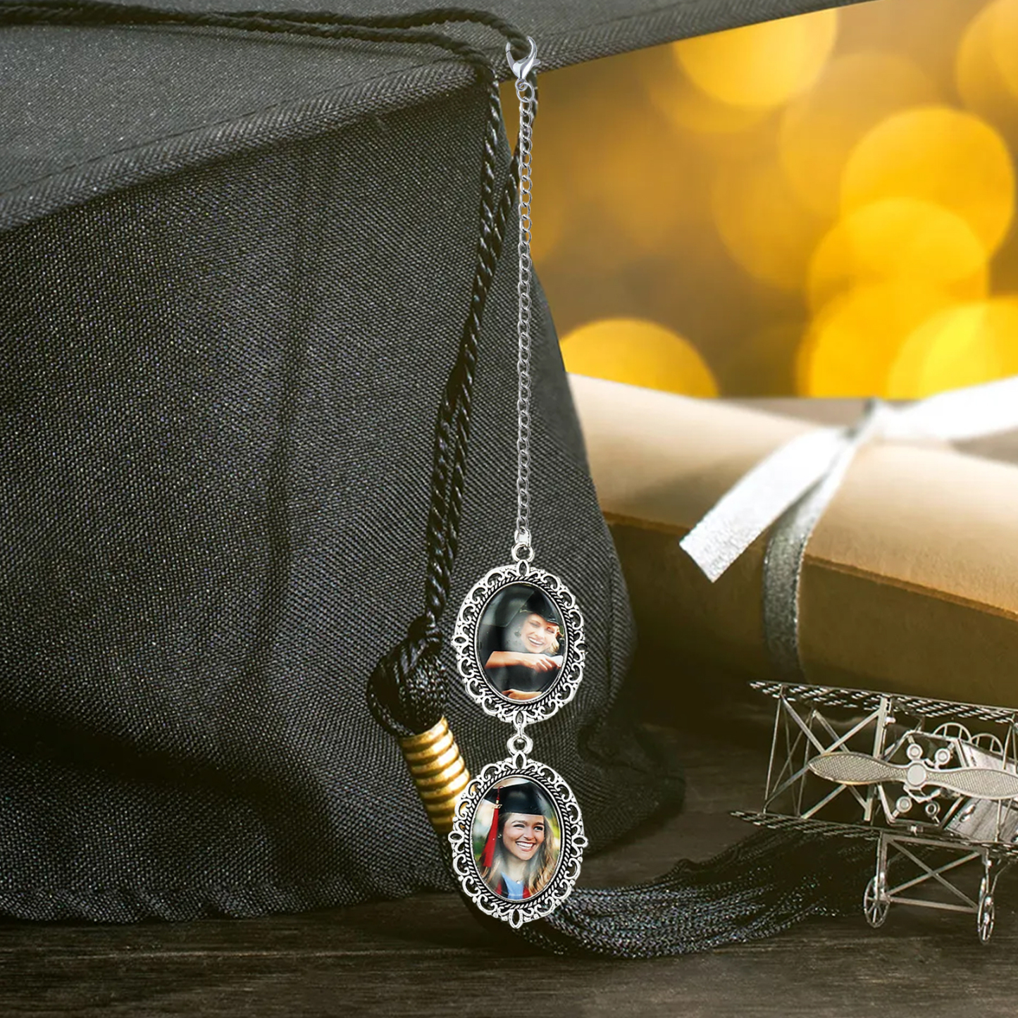 Personalised Custom 2 Photo Pendant, A Special Graduation Gift for Him