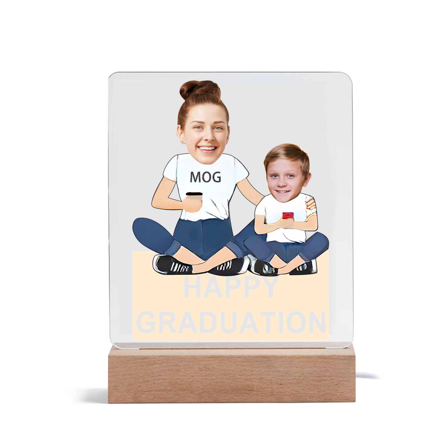 2024 Graduation Gifts - Personalised Photo Family Night Light Custom Text LED Light Graduation Gift for Son/Daughter