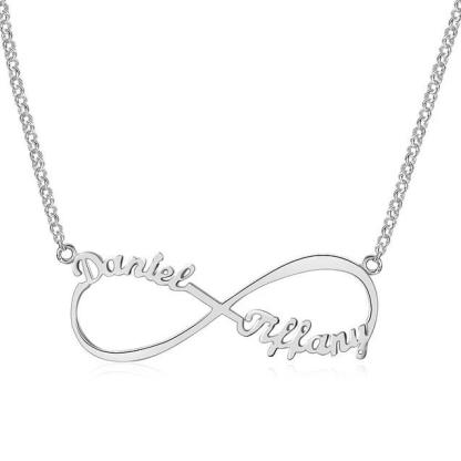 Personalised Infinity Necklace Custom 2 Names Necklace Gift For Women