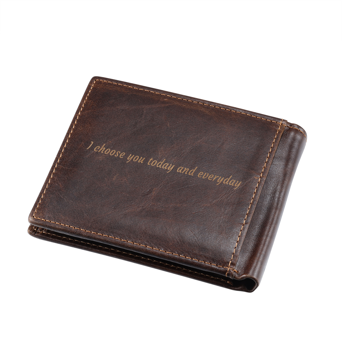 Men Wallet Personalised Monogram Genuine Leather Wallet Father's Day Gift