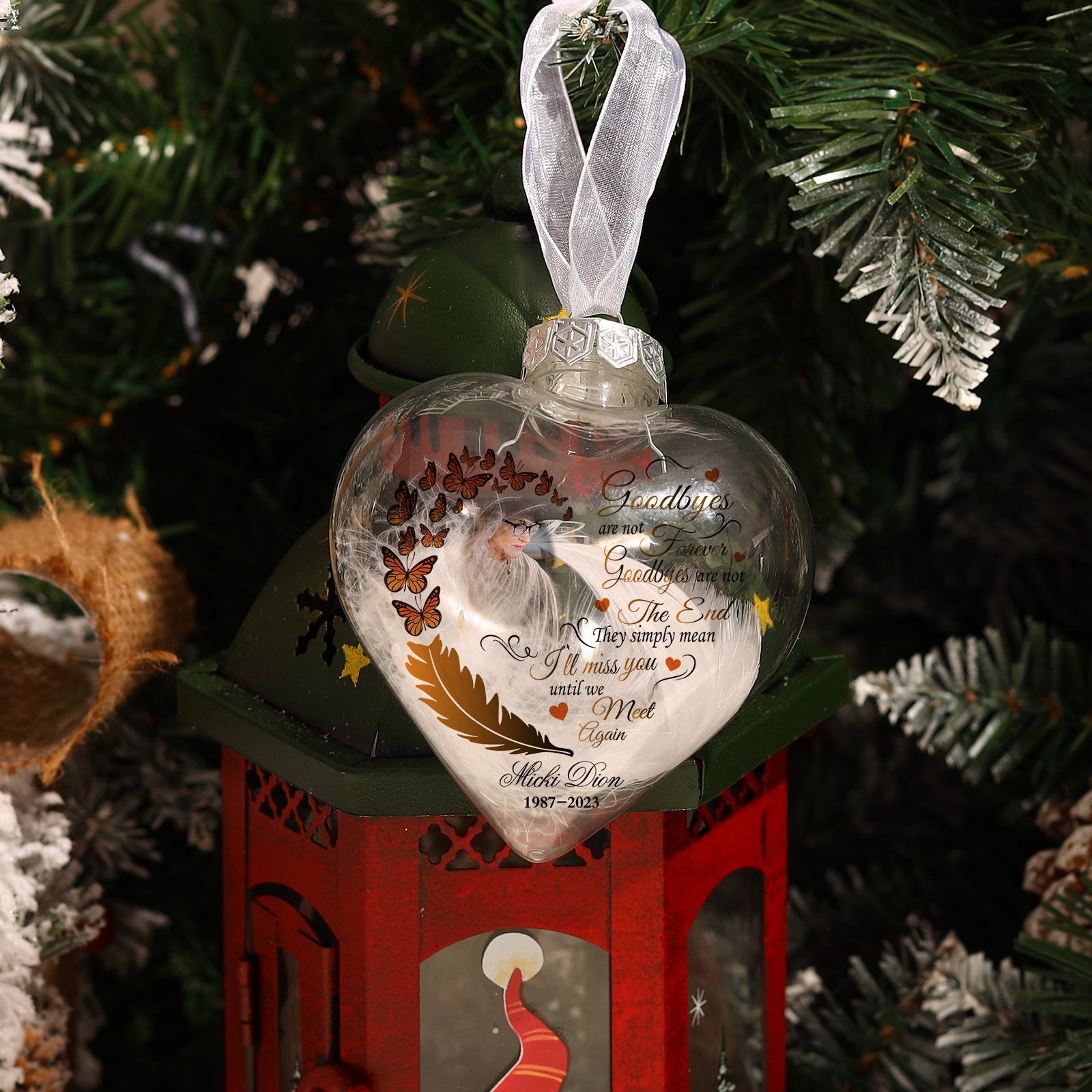 Custom Memorial Christmas Ornaments With Photo And Name To Commemorate Deceased Loved Ones Pendant