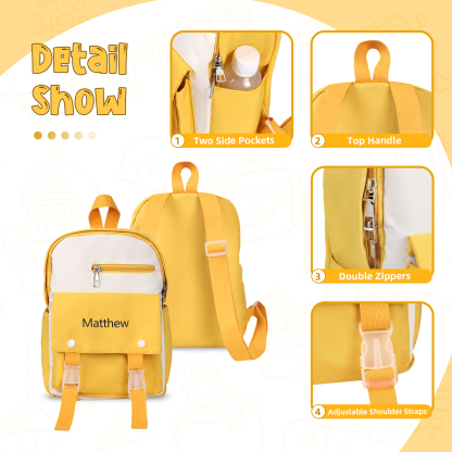 Personalised Name Cute School Bag Custom Nylon Polyester Backpack Back To School Gift for Kids