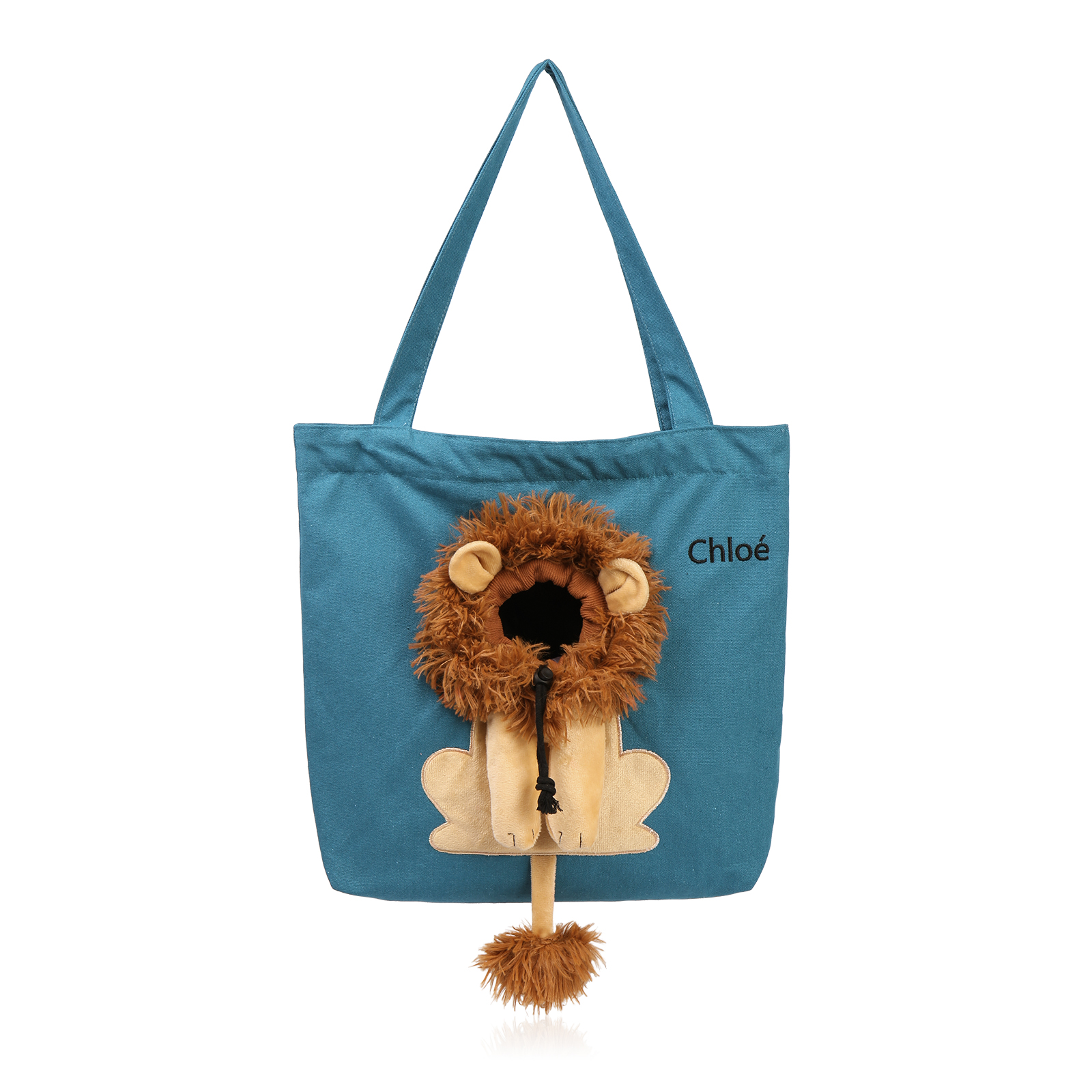 Jessemade UK Personalised Name Cat Carrier Bag Cute Lion-Shaped Cat Carrying Bag Large Capacity Cat Canvas Tote Bag For Small Animals Dogs Cats 25.99 n1