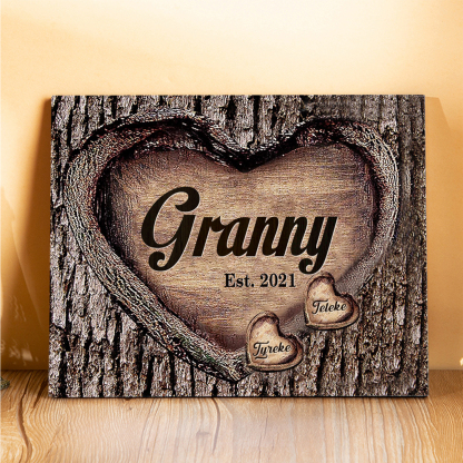 2 Names-Nan/Nana/Nanny/Grandma/Mam/Mum Personalised Name Wooden Ornament Custom Text And Date Home Decoration for Family