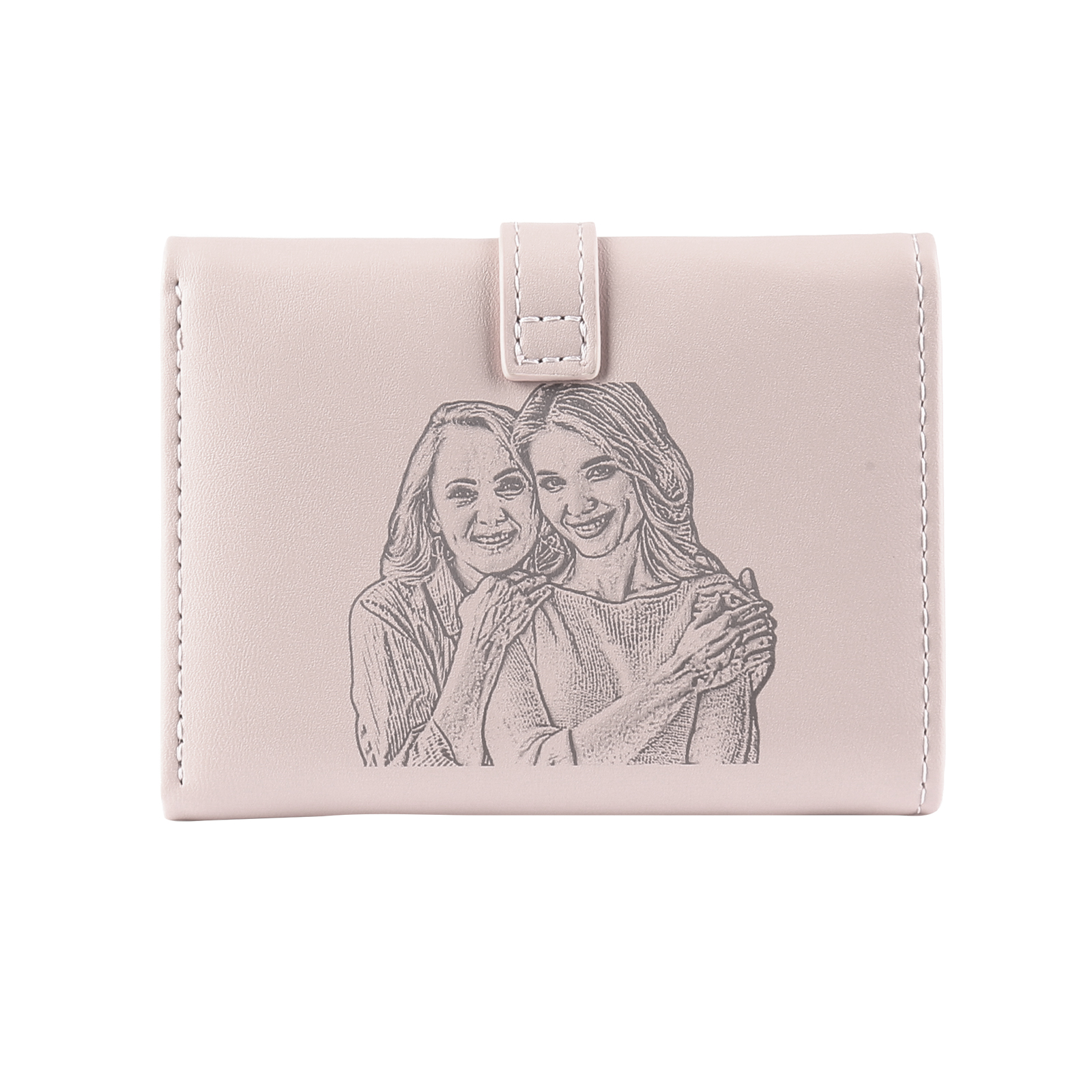 Custom Purse-Women's Personalised Photo PU Leather Flower Wallet Coin Purse Four Colors Available Gift for Her
