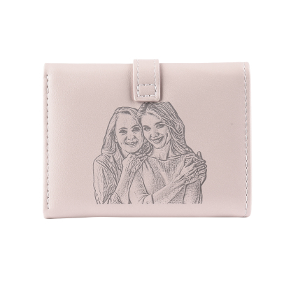 Custom Purse-Women's Personalised Photo PU Leather Flower Wallet Coin Purse Four Colors Available Gift for Her