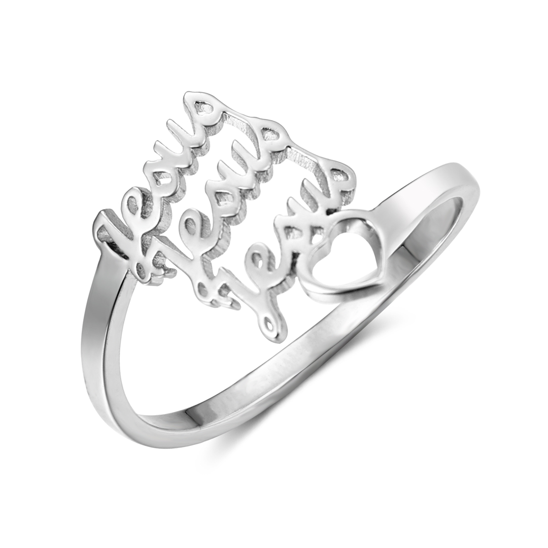 Personalised Family Name Ring Custom 3 Names Best Gift For Women