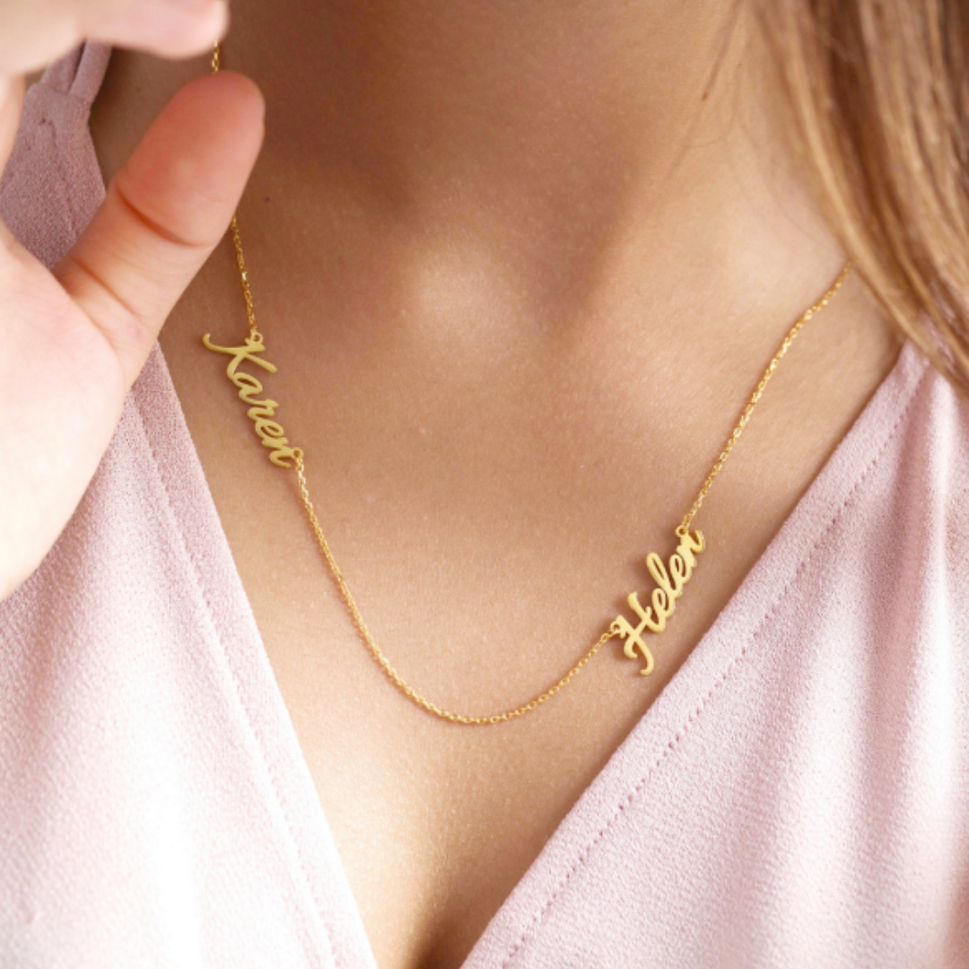 Personalised Necklace Custom 2 Name Necklace Gift For Women
