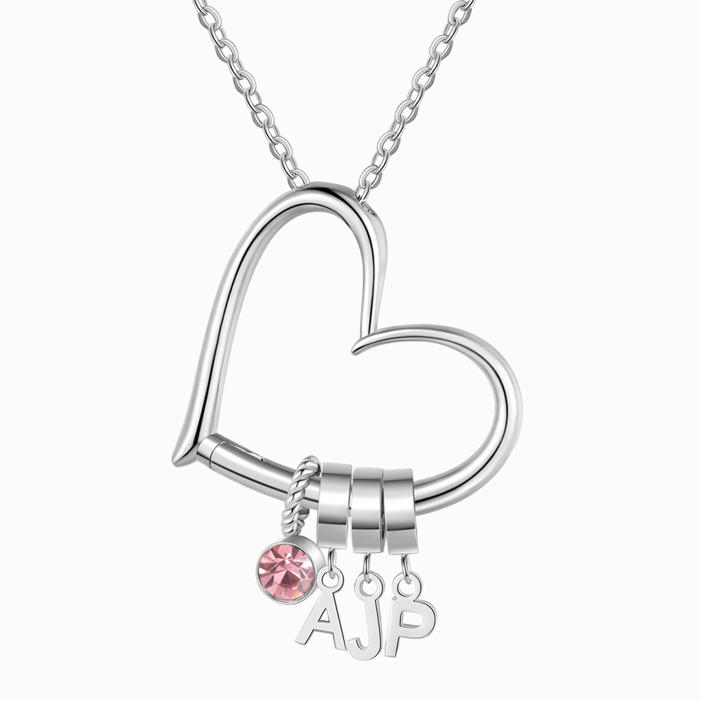Personalised Heart Necklace with 1-5 Letters for Her