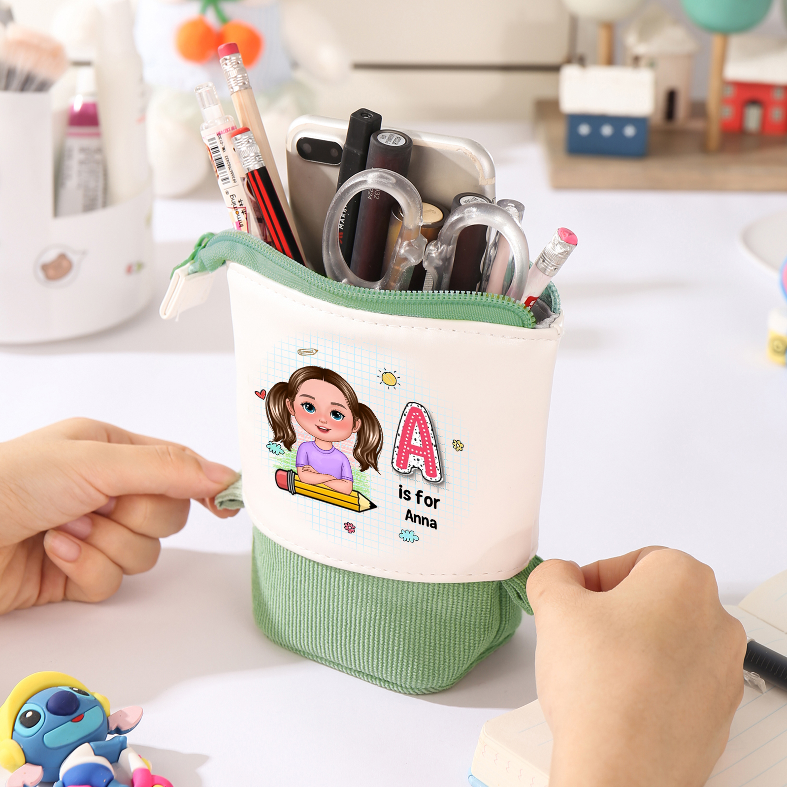 Personalised Cartoon Character Pencil Case – Custom Name Pop-Up Stationery Holder for Children-Back To School Gift For Boys/Girls | Jessemade