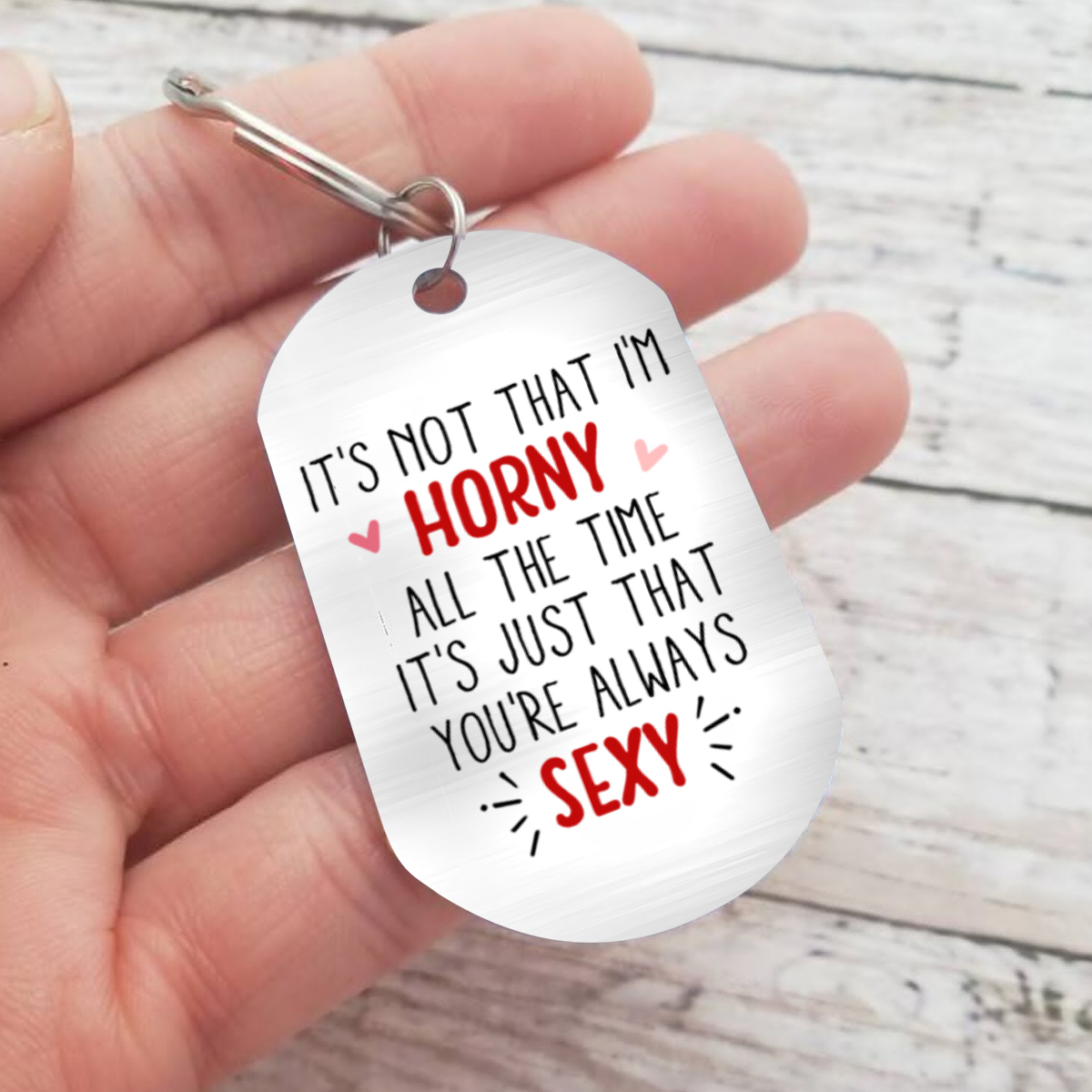 Personalised Keyring with 2 Names & Characters - "It’s Just That You’re Always Sexy" Design, Valentine’s Day Gift for Couple | Jessemade