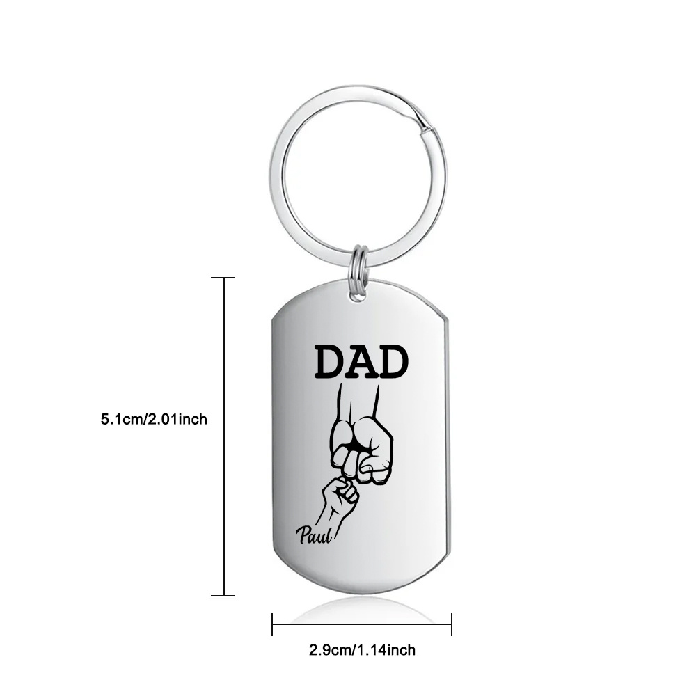 Personalised 2 Names Fist Bump Gift Set Custom Wallet & Keychain & Pen Gift Box Set Father’s Day Gift