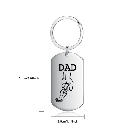 Personalised 2 Names Fist Bump Gift Set Custom Wallet & Keychain & Pen Gift Box Set Father’s Day Gift