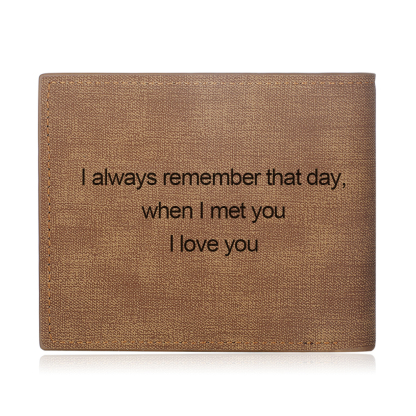 Personalised Leather Wallet Engraved Photo Short Wallet Gifts For Men