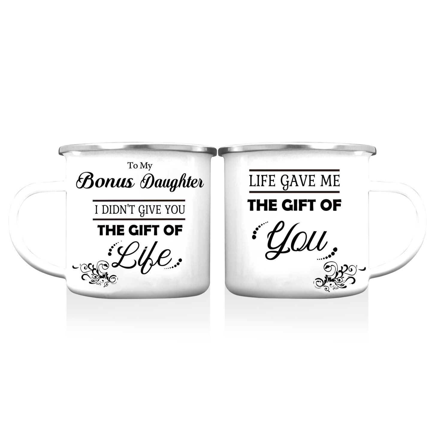 To My Bonus Daughter Mug Set With Gift Box Christmas Birthday Gift Ceramic Coffee Mug for Daughter