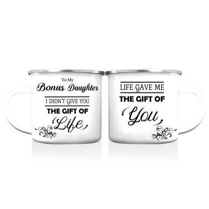 To My Bonus Daughter Mug Set With Gift Box Christmas Birthday Gift Ceramic Coffee Mug for Daughter