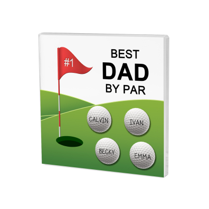 4 Names - Personalised Name and Text Acrylic Decor - Best Dad By Par - Father's Day Gift for Dad