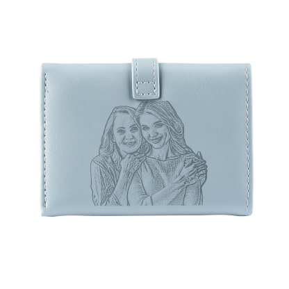 Custom Purse-Women's Personalised Photo PU Leather Flower Wallet Coin Purse Four Colors Available Gift for Her
