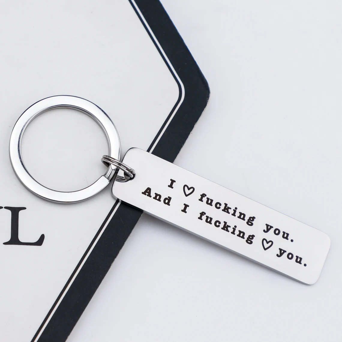 Funny Couple Keychain I Love F❤cking You and I F❤cking Love You Key Ring for Couple