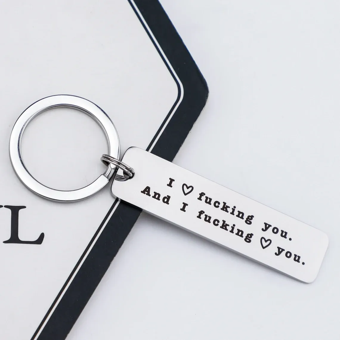 Funny Couple Keychain I Love F❤cking You and I F❤cking Love You Key Ring for Couple