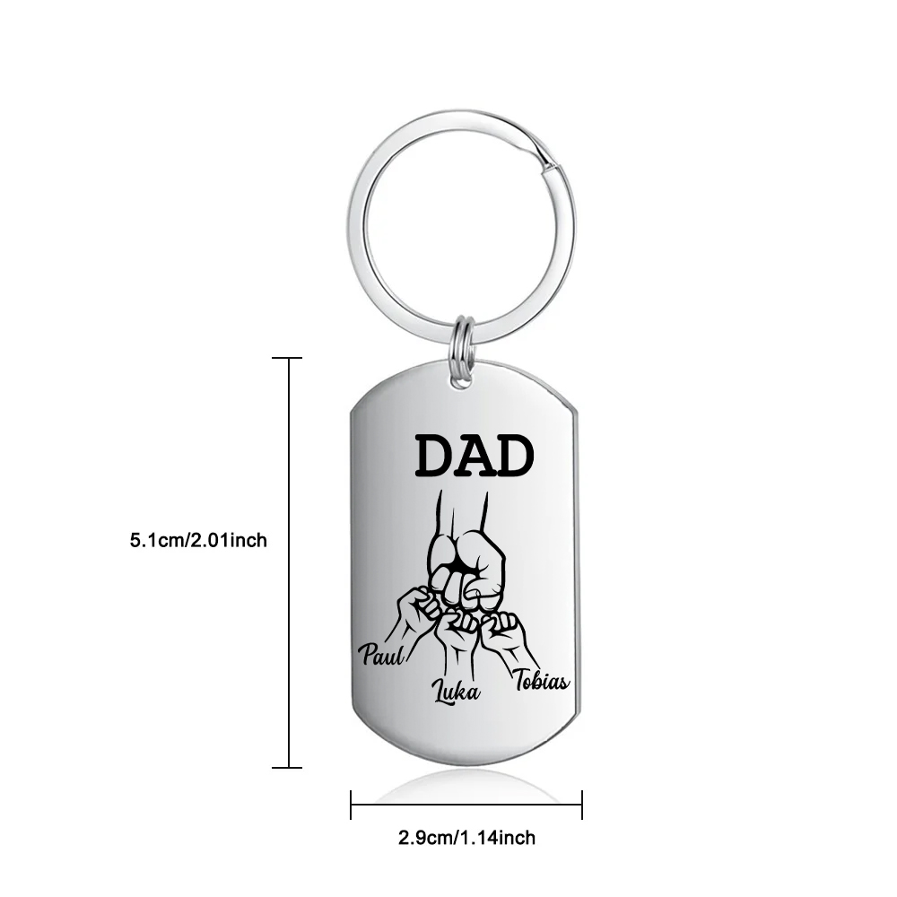 Personalised 4 Names Gift Set Custom Wallet & Bracelet & Keychain Gift Box Set Father’s Day Gifts