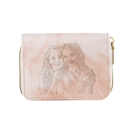 Custom Purse-Personalised Photo & Text PU Leather Women's Zipper Wallet Three Colors Available Gift for Her