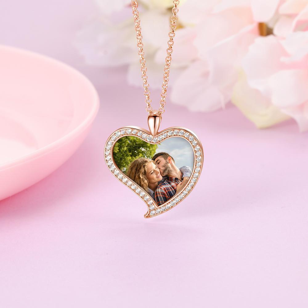 Personalised Heart Necklace Custom Photo Necklace Gifts For Her