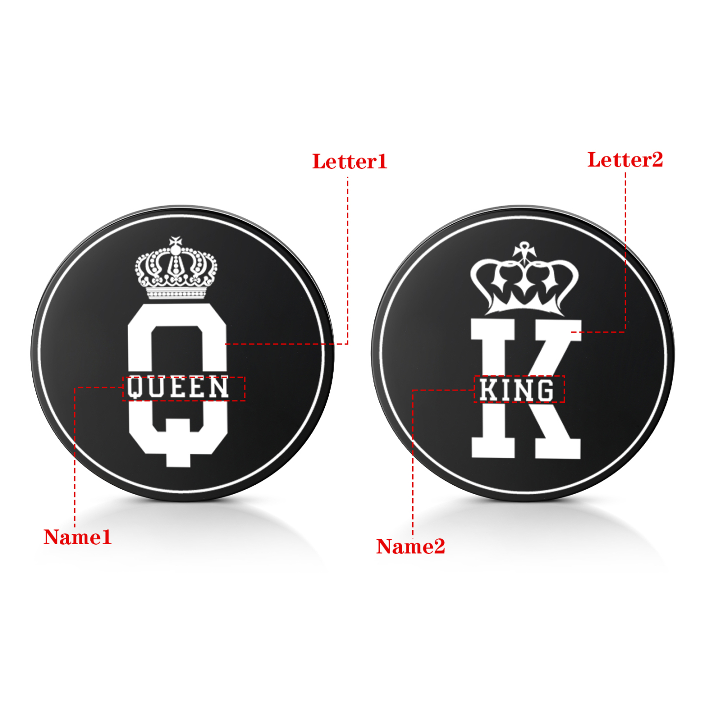 2 PCS Personalized Name Stainless Steel Couple Coin Custom Anniversary Special Gift