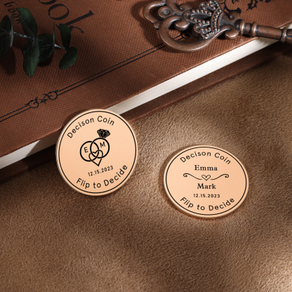 2 PCS Personalized Name Stainless Steel Couple Coin Custom Text And Date Special Gift