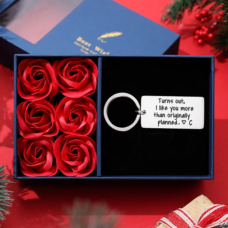 Personalised Initial Couple Keychain "Turns Out, I Like You More Than Originally Planned"