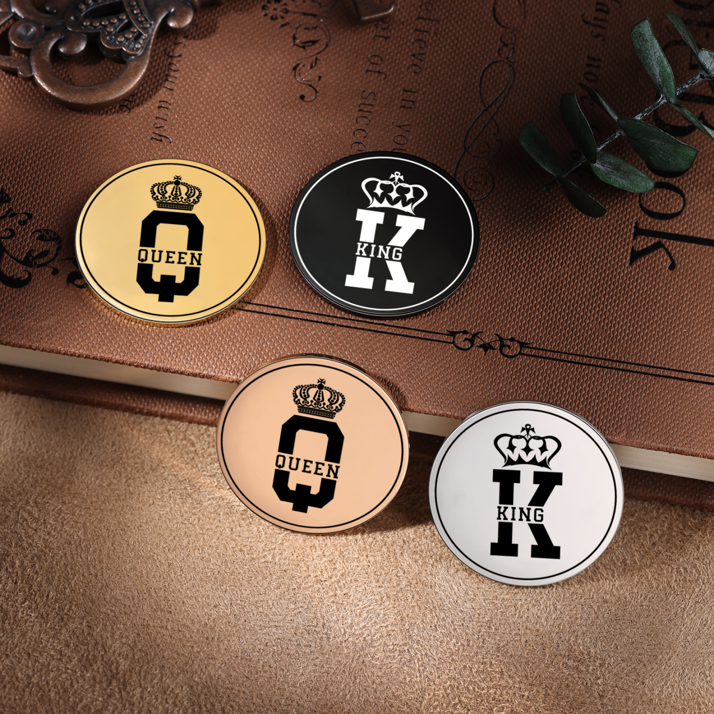 2 PCS Personalized Name Stainless Steel Couple Coin Custom Anniversary Special Gift
