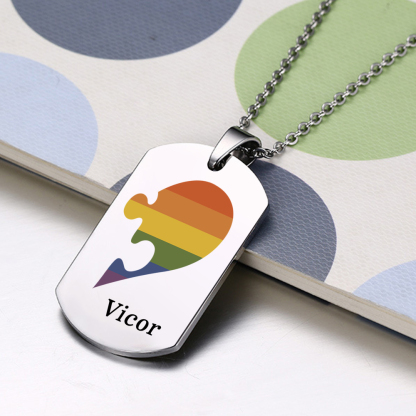 Personalised Text Puzzle Couple Necklace Custom Matching Couple Gifts, Special Gift For Him/Her