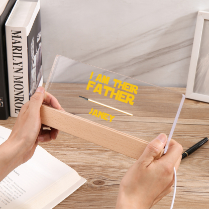 1 Name-Personalised Star Wars Logo Table Lamp-I am their dad-Father's Day Gift For Dad