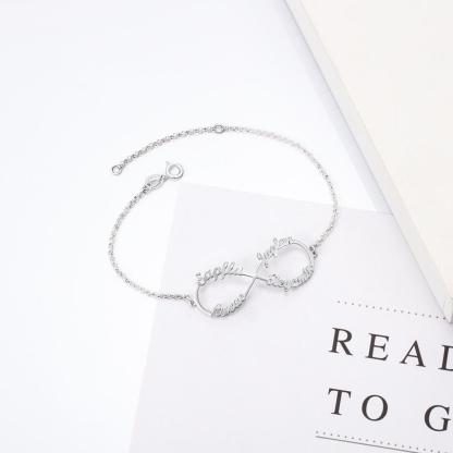 925 Sterling Silver Personalised Infinity Name Bracelets Name Bracelet