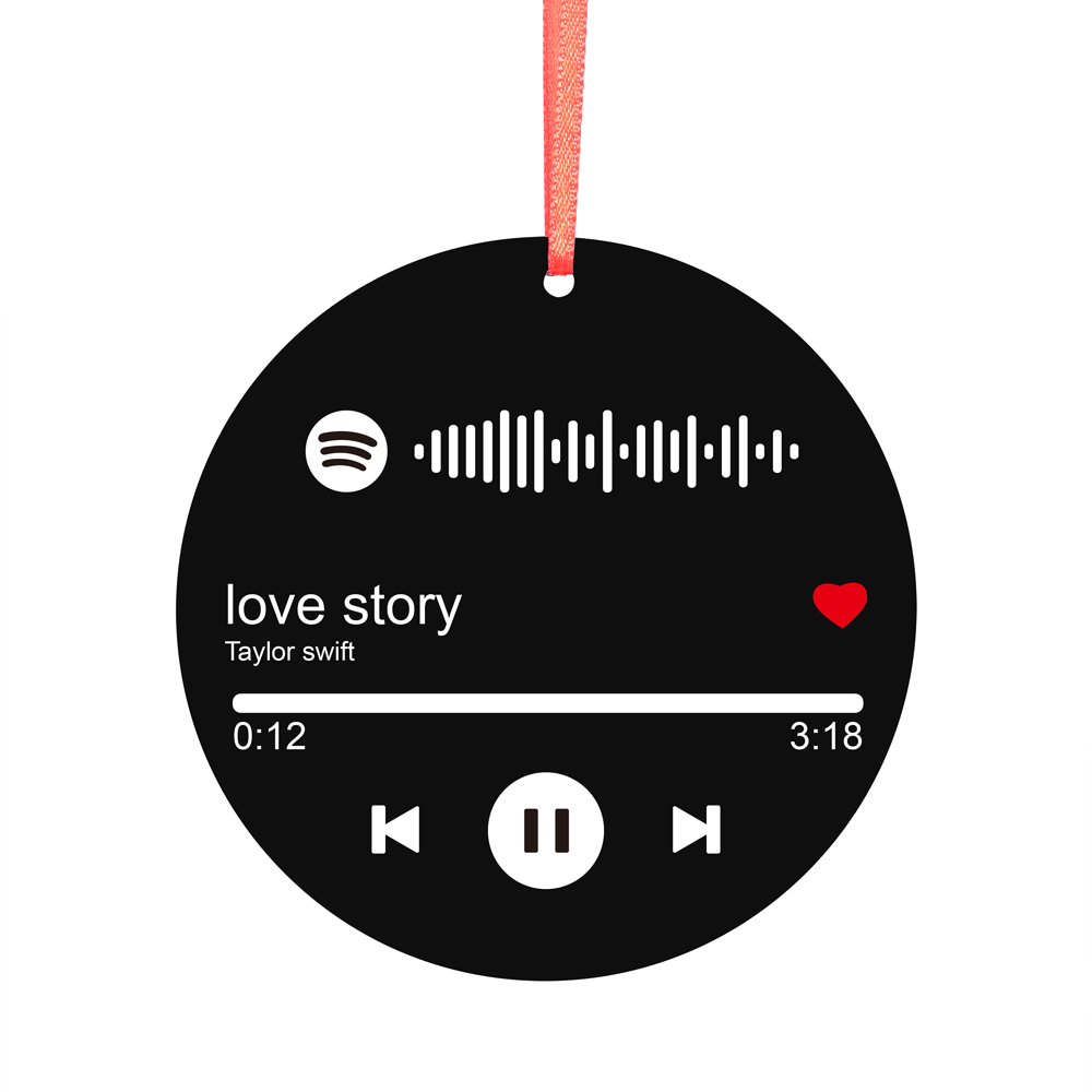 Personalized Spotify Code Music Christmas ornament-Custom 1 Photo