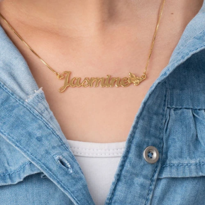 Personalised Butterfly Necklace Custom 1 Name Necklace Gift For Women